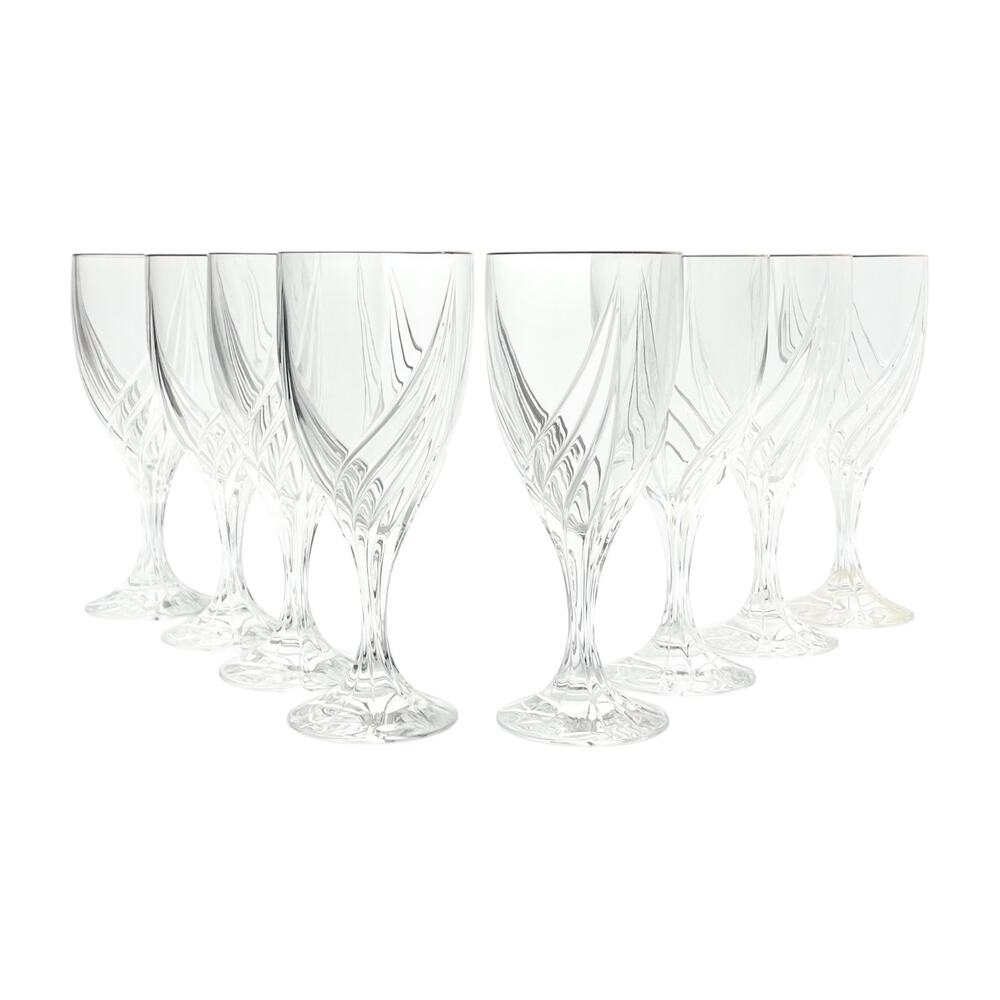 Lenox “Debut (Gold)” Set of 8 Crystal Iced Tea Glasses 7 3/4” 12oz Signed